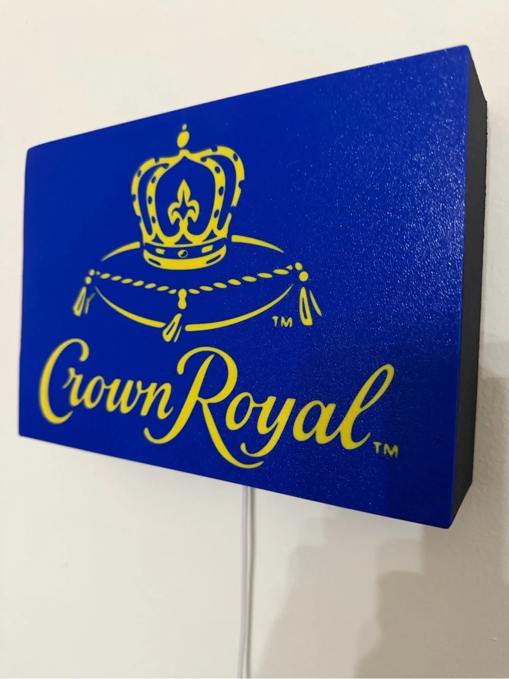 Crown Blue and Gold Illuminated Wall Art by Crown